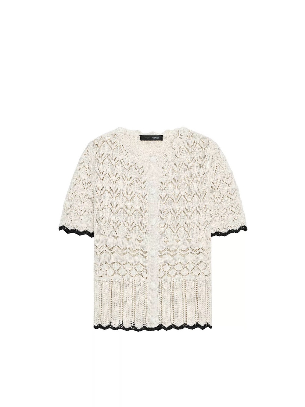 Zara knit short sleeve cardigan